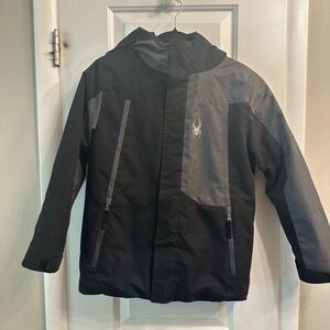Spyder Black and Gray Kids Ski Jacket
